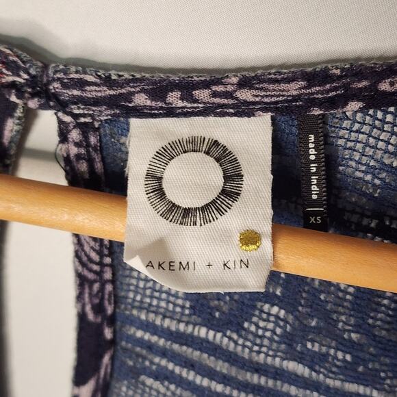 Anthropologie Akemi & Kin Purple Floral Boho Top Size XS - Picture 4 of 5